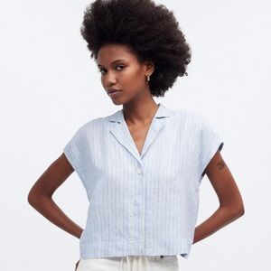 Madewell Boxy Cap-Sleeve Shirt in 100% Linen